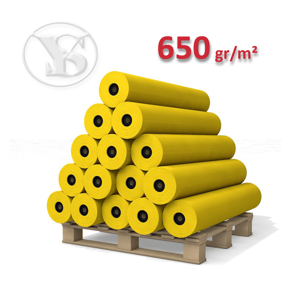 650 gr/m² İplik Dokuma, Sarı Renk, 3 x 60 metre