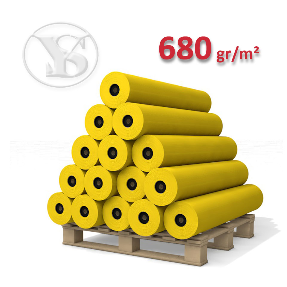 680 gr/m² İplik Dokuma, Sarı Renk, 3 x 60 metre