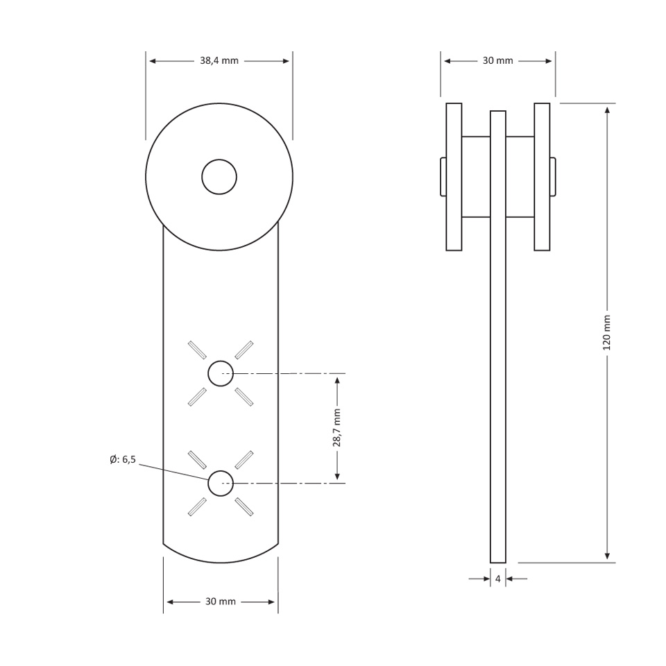 Çelik Makara Düz Saplı - 50 Adet / paket