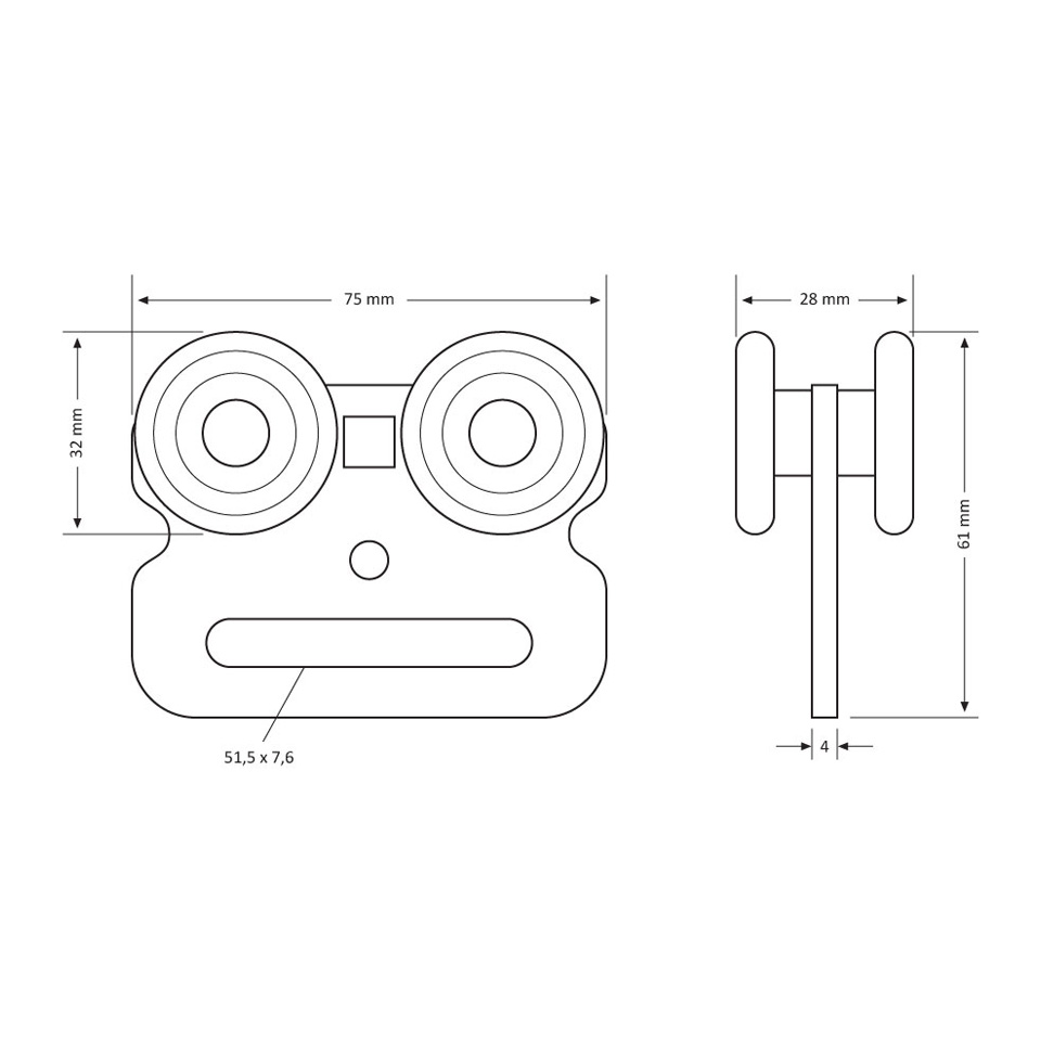 Kolon Geçmeli, 4 Tekerlekli Makara - 50 Adet / paket