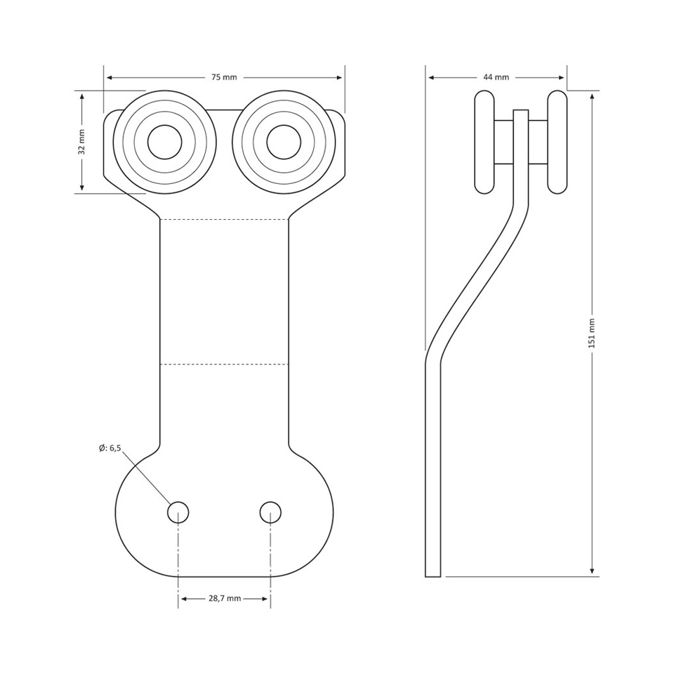 Uzun Saplı 4 Tekerli Makara - 50 Adet / paket